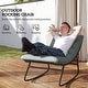 preview thumbnail 4 of 6, Outsunny Outdoor Rocking Chairs Set of 2 with Thick Cushions, Patio Rocking Chairs with Mesh Deep Sea - Gray