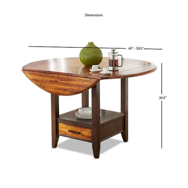 Copper Grove 42inch Round Counter Height Drop Leaf Table Brown Bed Bath & Beyond