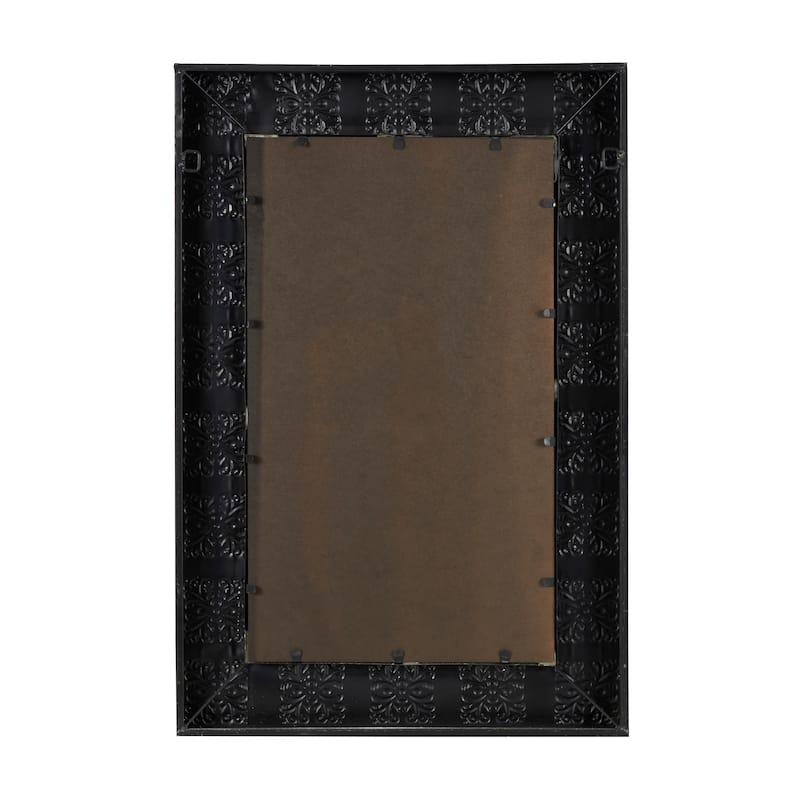 Multi Colored Metal Floral Room Wall Mirror with Embossed Metal