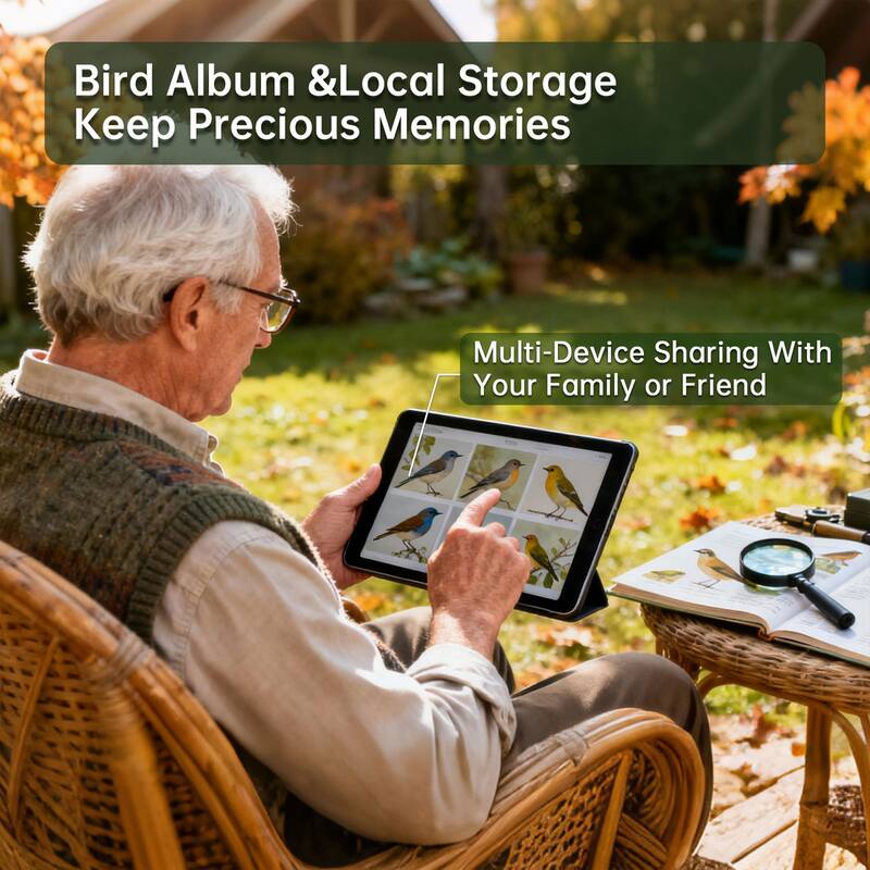 Smart Solar-Powered Bird Feeder with Camera, AI Recognition,144° Wide-Angle Lens and App