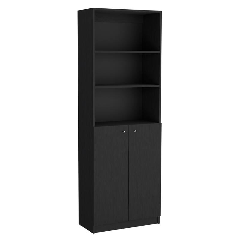 2 Piece 2 Piece Home Bookcase Set, 42" Wide with 8 Shelves and Double Door Cabinet, Living Room Set