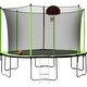 preview thumbnail 20 of 18, 12Ft Trampoline with Basketball Hoop Inflator and Ladder, Kids Family Recreational Trampoline for Backyard