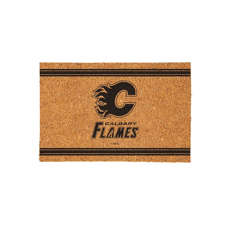 Calgary Flames Monochrome Indoor/Outdoor Coir Door Mat