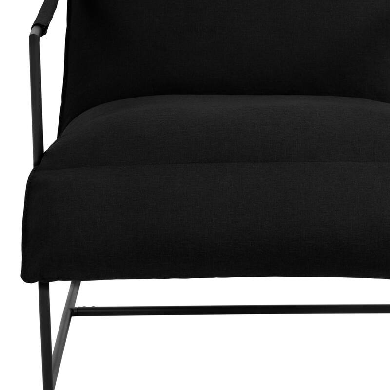 Fabric Accent Chair Metal Framed Sling Armchair Set of 2