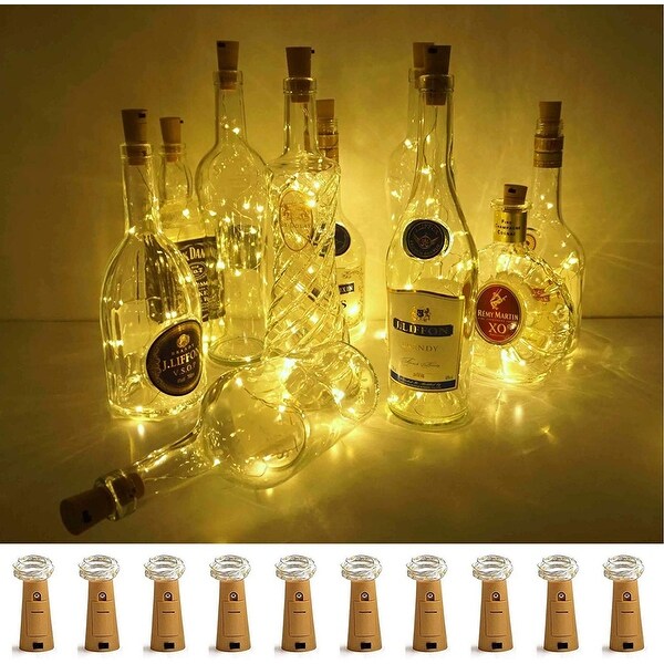 15 LED 6 Pack Wine Bottle Lights with Cork Fairy Lights Cork Silver Wire Lamp 