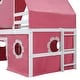 preview thumbnail 26 of 31, Full Size Loft Bed with Castle Tower, Slide, and Play Tent, Solid Pine Wood Construction with Spacious Under-Bed Play Area