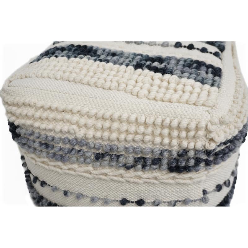 Home&Manor Wool Cotton Eugene Pouf
