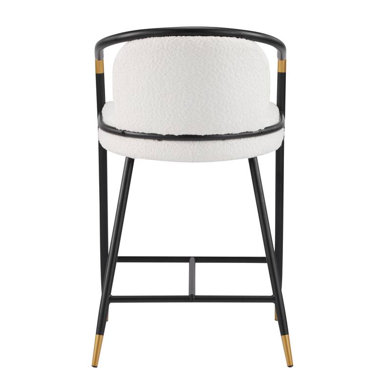 Roomfitters Upholstered Counter Stool Set of 2, Modern Metal Frame Bar Stool for Kitchen Island