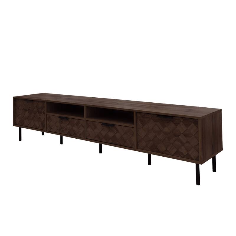 Modern 78" TV Stand for TVs up to 85", Entertainment Center TV Media Console Table with 2 Drawers and Cabinets