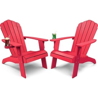 WINSOON HIPS Oversized Adirondack Chair with Cup-Holder