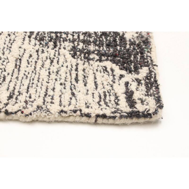 ECARPETGALLERY Hand Tufted Timeless Cream Wool Rug - 5'3 x 7'7