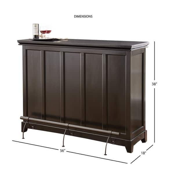 Garrison Black Home Bar with Foot Rail by Greyson Living - - 9283318
