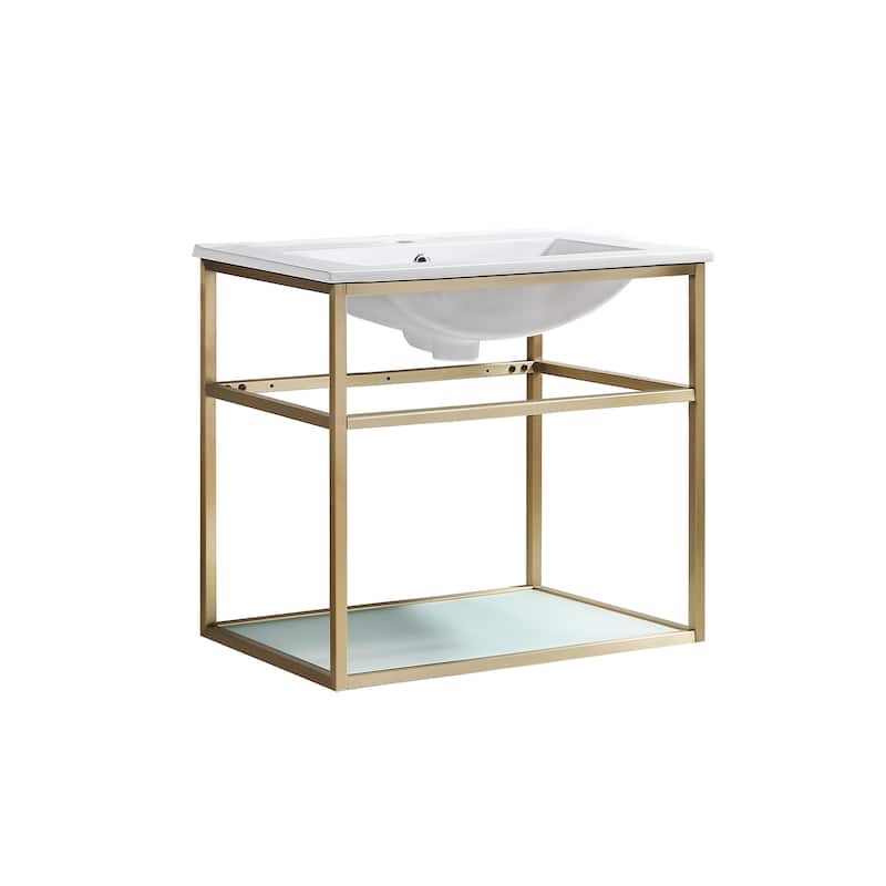 Swiss Madison Pierre 24" Single, Metal Frame, Open Shelf, Bathroom Vanity
