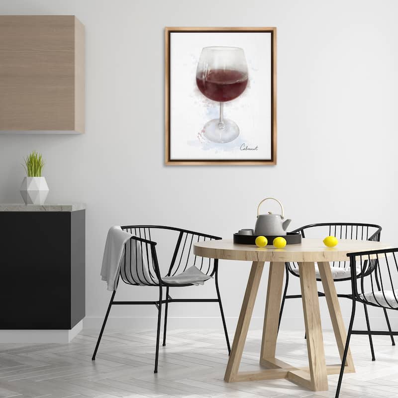 Stupell Modern Cabernet in Glass Framed Floater Canvas Wall Art Design By Matthew Piotrowicz