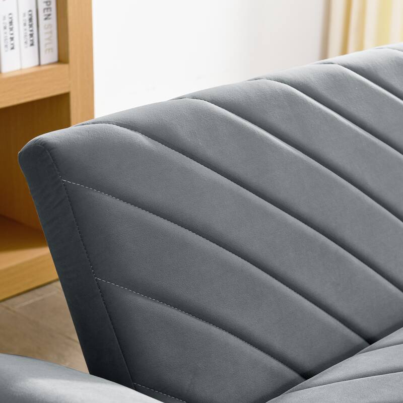 78'' Modern Tufted Velvet Upholstered Convertible Folding Sofa Bed with Adjustable Armrests
