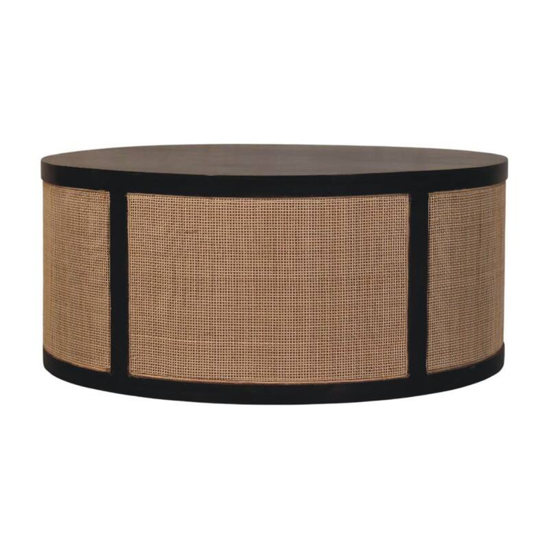 Artisan Furniture Solid Wood Monaco Round Rattan Centerpiece ,Beige & brown - Brown