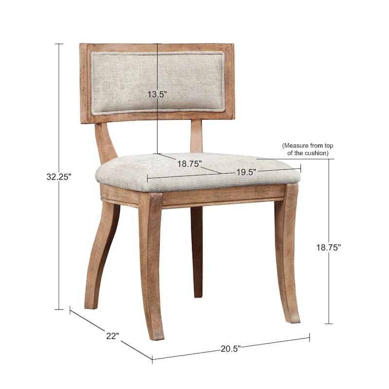 Madison Park Signature Marie Upholstered Split-Back Dining Chairs with Curved Wood Frame (Set of 2)