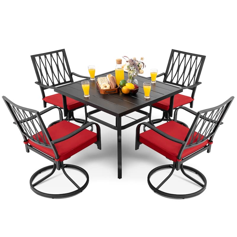 Outdoor Patio Bistro Set With Swivel Chairs