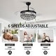 preview thumbnail 16 of 19, Kviflon 48" Crystal Fandelier Ceiling Fan with Light and Retractable Blades LED Dimmable for Bedroom Living Room - 48 Inches