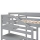 preview thumbnail 13 of 11, Loft Gray Bed Full Loft Bed with Shelves Stairs, Hanger Underneath