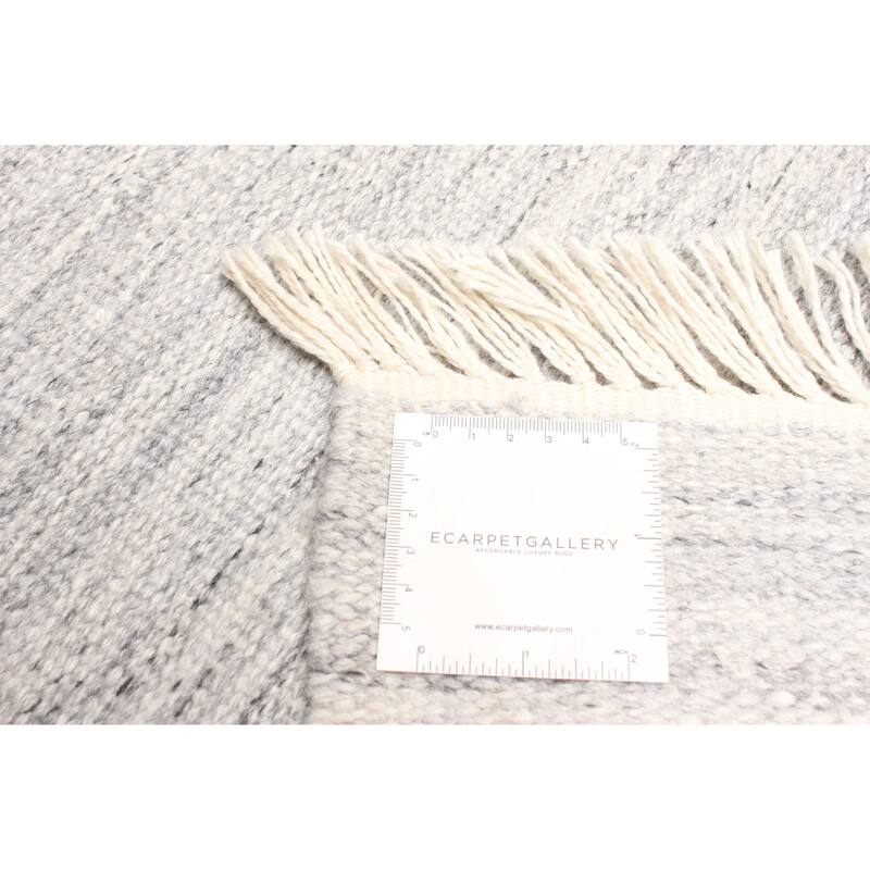 ECARPETGALLERY Flat-Weave Ankara FW Grey Wool Kilim - 5'3 x 7'9