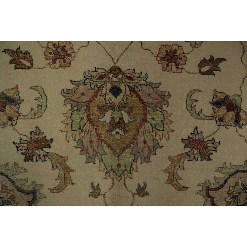 Hand Knotted Oriental 100% Wool Carpet Traditional All-Over Beige & Ivories Peshawar Area Rug - 13' 11'' X 9' 11''
