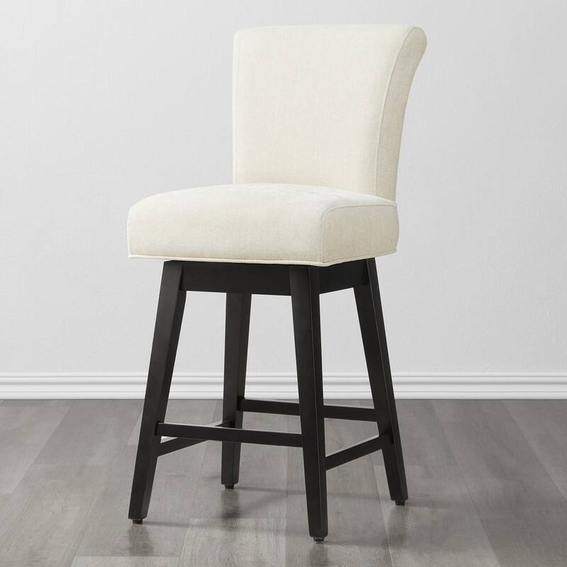 Spruce & Spring Noah Modern Upholstered Counter Height Swivel Barstool Single - Off-White