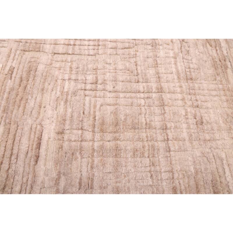 ECARPETGALLERY Hand Loomed Elysian Beige Wool Rug - 8'0 x 9'10