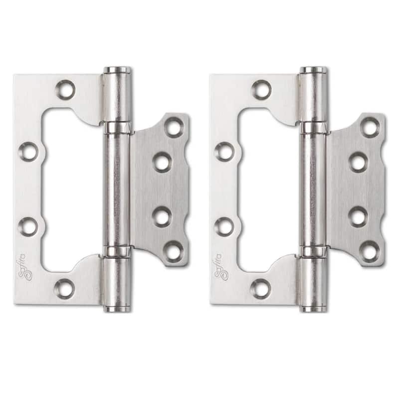 Solid French Double Doors Opaque Glass 4 Lites / Mela 7222 White Silk / Wood Solid Panel Frame / Closet Bedroom Modern Doors