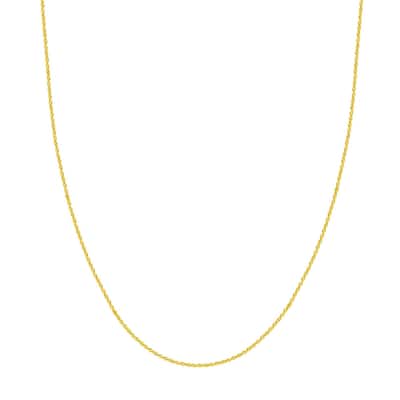 Curata 14k Yellow Gold 1.25mm Diamond Singapore Chain Necklace (Lobster)