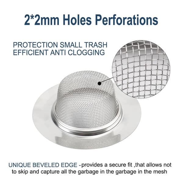 Kitchen Drainer and Stopper Set for Standard 3-1//2 Inch Kitchen Sink Drain 2PCS Kitchen Sink Drain Strainers and Anti-Clogging Kitchen Sink Stoppers