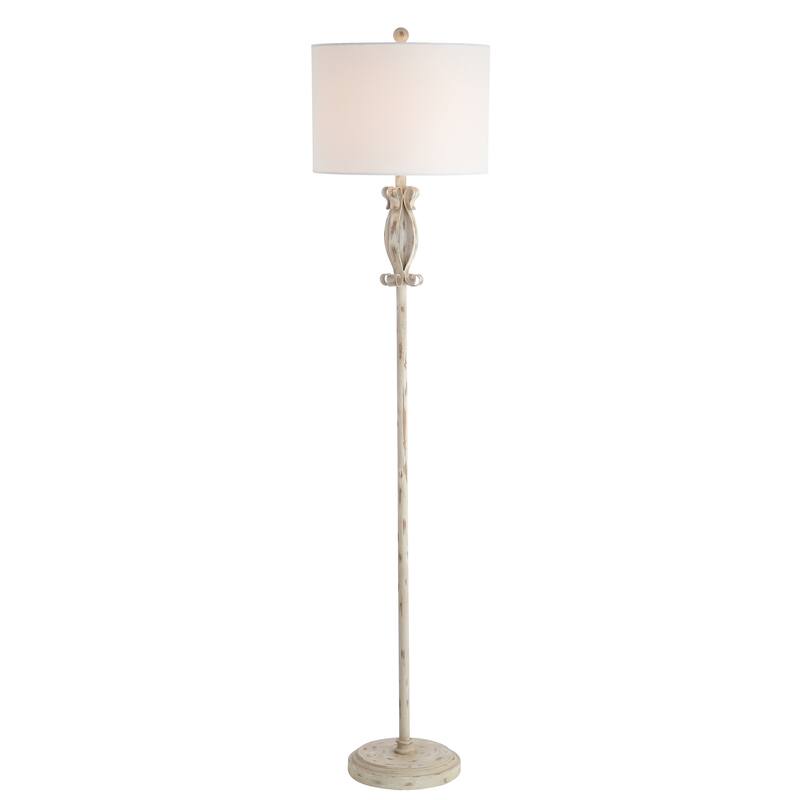 SAFAVIEH Lighting 61-inch Philippa White Washed LED Floor Lamp - 14" x 14" x 61"