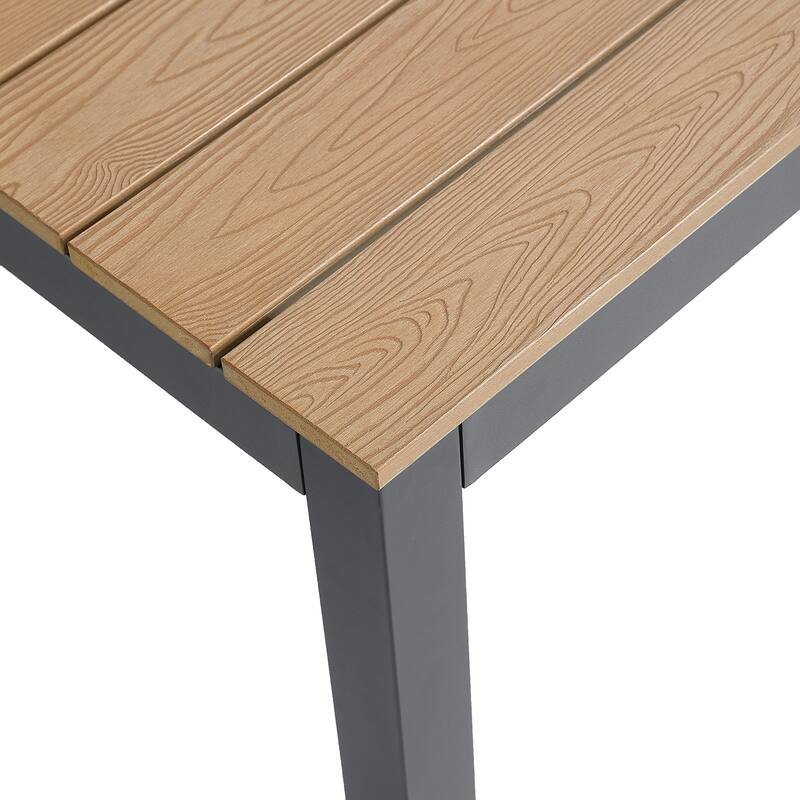 Vermont 4-Piece Aluminum Conversation Set with Slatted Faux Wood Top