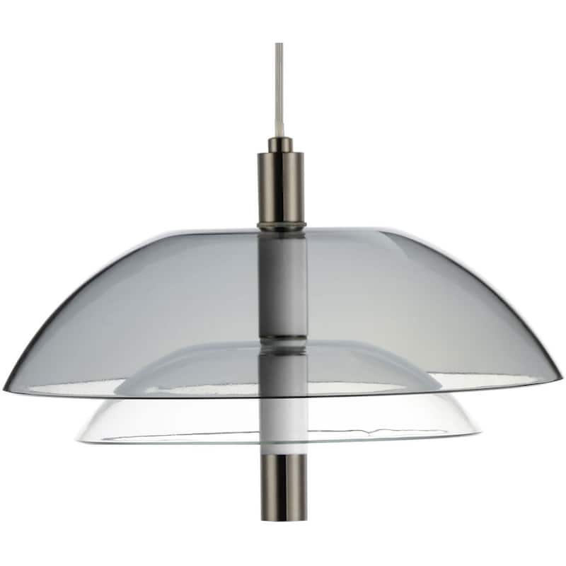 Studio M SM24701 Arya 14" Wide LED Pendant by Nina Magon - Black Chrome / Smoke / Clear
