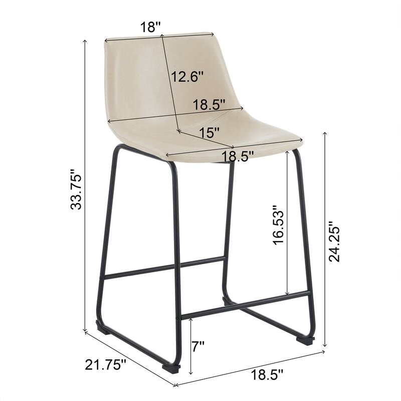Cedric Faux Leather Counter Stool (Set of 2) by Christopher Knight Home