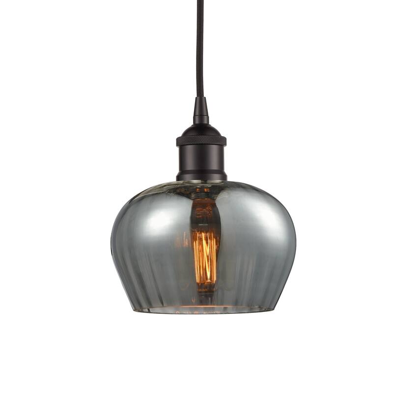 Innovations Lighting 616-1P-8-7 Fenton Pendant Fenton 7" Wide Mini - Oil Rubbed Bronze / Plated Smoke