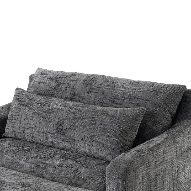 Chenille Sofa Bed with Extra-Deep Seat by Harper&Bright Designs