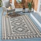 SAFAVIEH Veranda Eyvor Indoor/ Outdoor Waterproof Patio Backyard Rug - 5'3" x 5'3" Square - Ivory/Grey