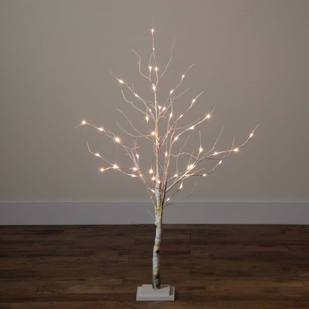 Pre-Lit Birch Artificial Christmas Tree - 4' - Warm White LED Lights