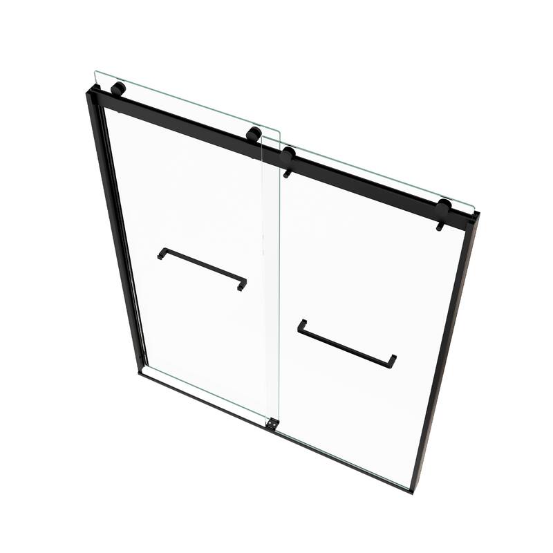60"W x 74"H Frameless Double Sliding Shower Door with 5/16" Tempered Glass - 60'' x 74''