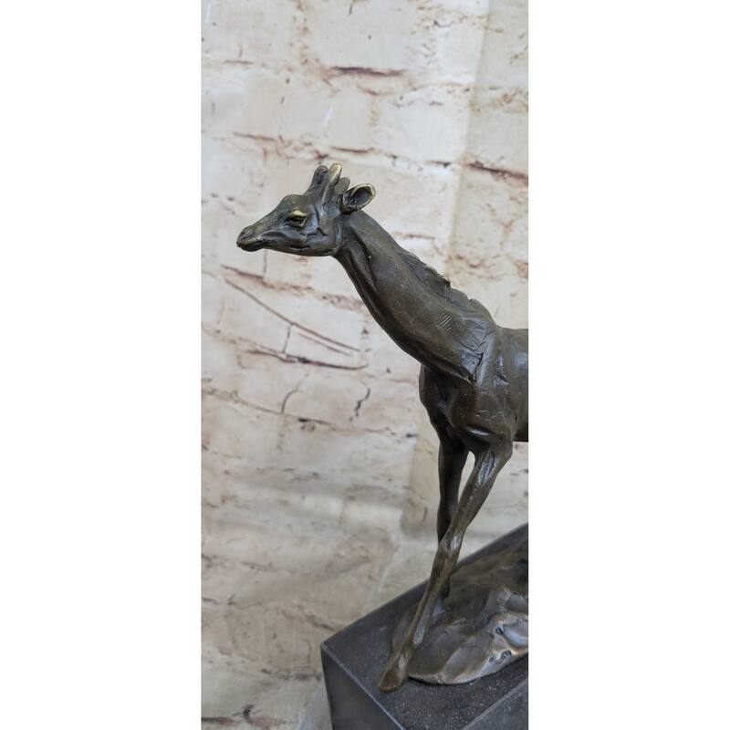 Original Signed Milo Tall Giraffe Bookend Book End Bronze Sculpture Statue Decor