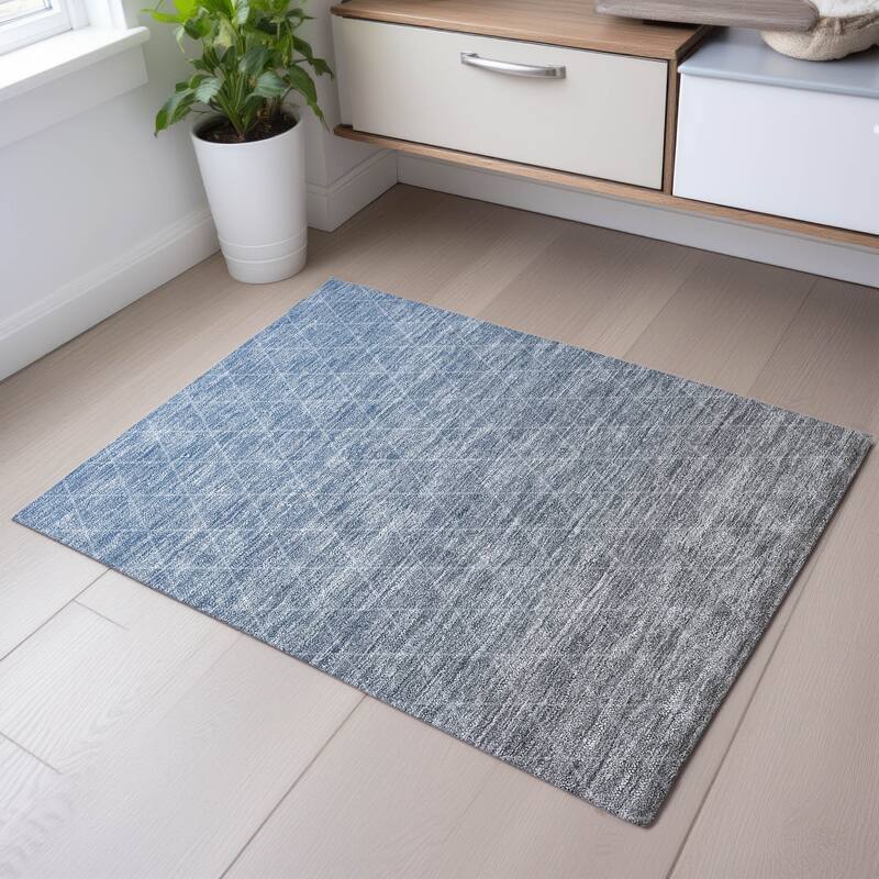 Premium Washable Super Soft Ombre Diamonds Mayfield Rug - Blue - 1'8" x 2'6"