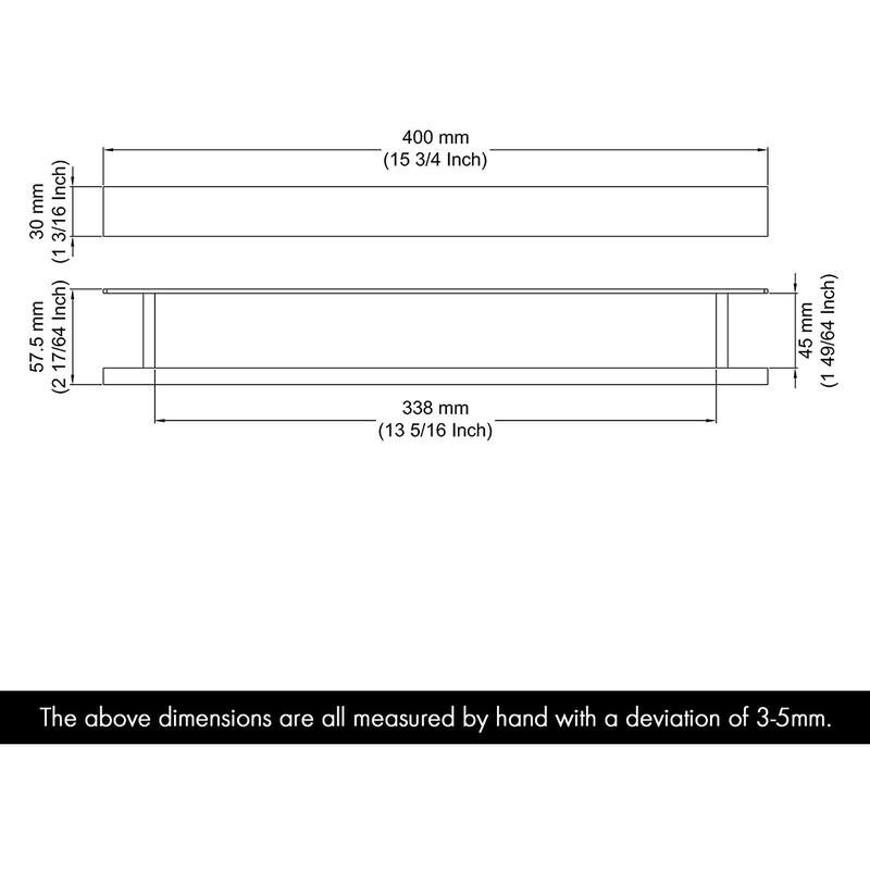 16-Inch Modern Adhesive Towel Bar
