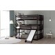 preview thumbnail 43 of 41, Roomfitters Full-Over-Full Triple Bunk Bed with Built-in Ladder, Slide, Sturdy Wooden Frame, Safety Guardrails