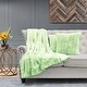 preview thumbnail 9 of 59, FakeFur Throw & 2 Pillow Shell Combo Set, 50" x 60" & 60" x 80" 50" x 60" - Nile Green