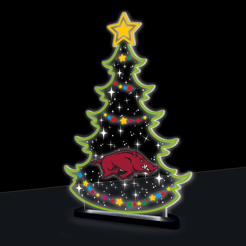 10" LED Tabletop Christmas Tree Desklite Sign, University of Arkansas