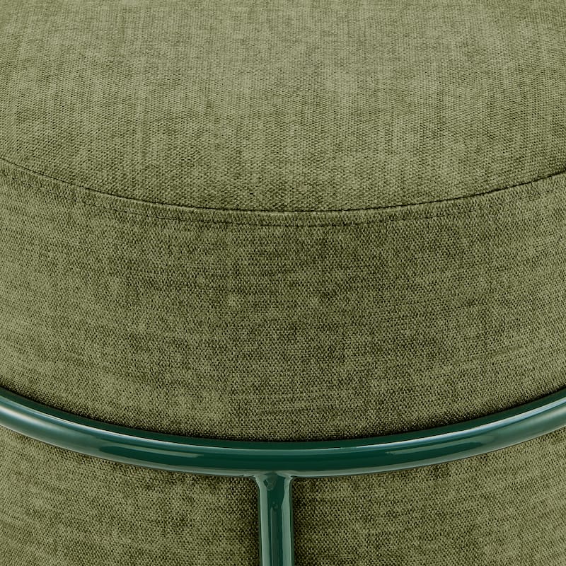 NPD Furniture Ophelia Velvet Round Ottoman with Metal Frame