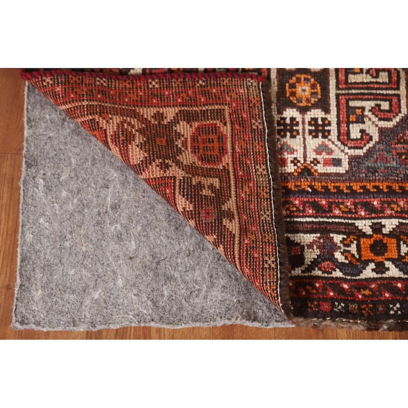 Tribal Pink Qashqai Persian Vintage Area Rug Handmade Wool Carpet - 5'4"x 8'6"