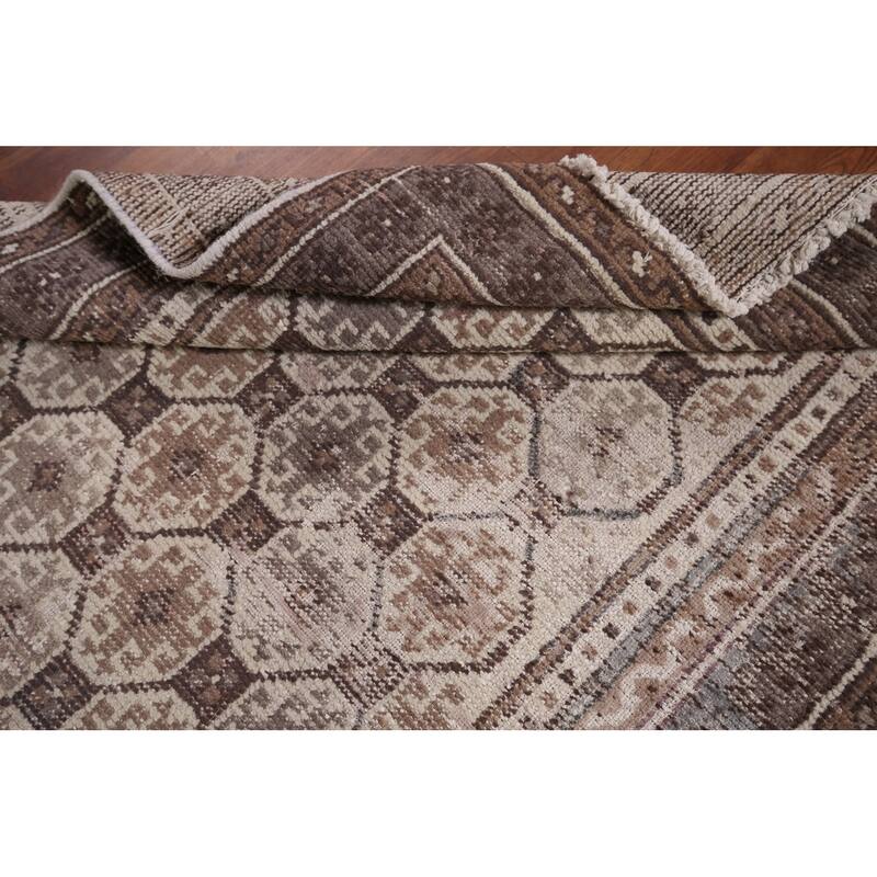 Distressed Balouch Persian Vintage Runner Rug Handmade Wool Carpet - 3'2" x 9'5"