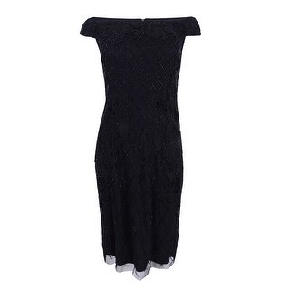 adrianna papell black beaded dress
